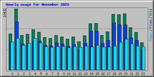 Hourly usage for November 2025